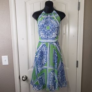 NWT Vineyard Vines Silk Scarf Print Halter Dress